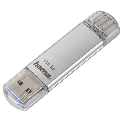 Hama C-Laeta unit&agrave; flash USB 64 GB USB Type-A / USB Type-C 3.2 Gen 1 (3.1 Gen 1) Argento