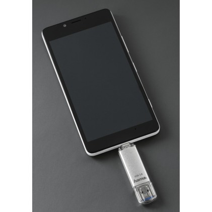 Hama C-Laeta unit&agrave; flash USB 64 GB USB Type-A / USB Type-C 3.2 Gen 1 (3.1 Gen 1) Argento