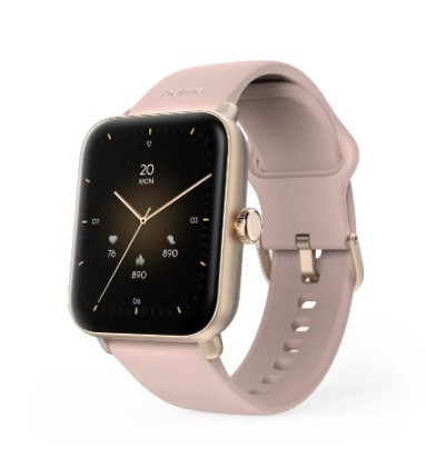 Smartwatch Hama 6010 - Bluetooth 5.3 - Batteria da 350 mAh - Schermo TFT da 1,65" - IP68 - Resistente all'acqua fino a 3 ATM - Cinturino in silicone - GPS integrato - 3,6 x 1,3 x 4,9 cm - Rosa pallido