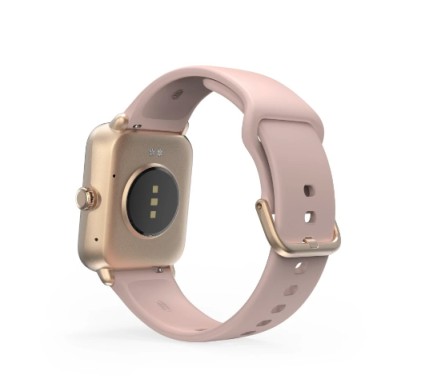 Smartwatch Hama 6010 - Bluetooth 5.3 - Batteria da 350 mAh - Schermo TFT da 1,65" - IP68 - Resistente all'acqua fino a 3 ATM - Cinturino in silicone - GPS integrato - 3,6 x 1,3 x 4,9 cm - Rosa pallido