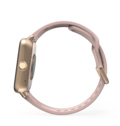 Smartwatch Hama 6010 - Bluetooth 5.3 - Batteria da 350 mAh - Schermo TFT da 1,65" - IP68 - Resistente all'acqua fino a 3 ATM - Cinturino in silicone - GPS integrato - 3,6 x 1,3 x 4,9 cm - Rosa pallido
