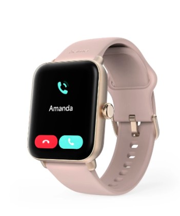 Smartwatch Hama 6010 - Bluetooth 5.3 - Batteria da 350 mAh - Schermo TFT da 1,65" - IP68 - Resistente all'acqua fino a 3 ATM - Cinturino in silicone - GPS integrato - 3,6 x 1,3 x 4,9 cm - Rosa pallido