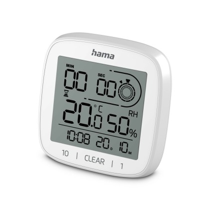 Hama 00185893 orologio da parete e da tavolo Orologio digitale Quadrato Bianco