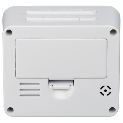 Radiosveglia Hama Cube - Termometro - Display digitale - Funzione snooze - Fuso orario regolabile - 7x4x6 cm - Bianca