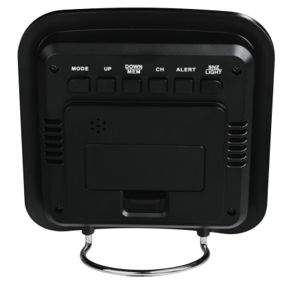 Stazione meteorologica Hama Ews-200 - Orologio - Previsioni del tempo - Sensore esterno - Radiofrequenza - Termometro - Igrometro - 11x2,5x11 cm - Colore nero