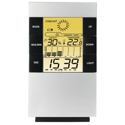 Hama Termometro/igrometro LCD "TH-200", Iindicatore Temperatura, Umidit&agrave;, Orologio, Calendario, Previsioni meteo