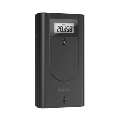 Stazione meteorologica Hama Black Line Plus - Orologio - Previsioni del tempo - Sensore esterno - Radiofrequenza - Termometro - Igrometro - 17,5x2,2x12,3 cm - Nero