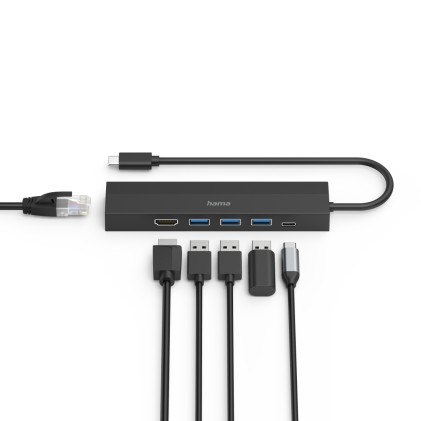 Hama 00200144 hub di interfaccia USB 3.2 Gen 1 (3.1 Gen 1) Type-C 5000 Mbit/s Nero