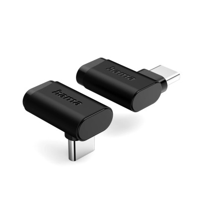Adattatore USB-C angolato a 90&deg; Hama Essential - Potenza fino a 240 W - Velocit&agrave; fino a 10 Gbit/s - Power Delivery - Nero