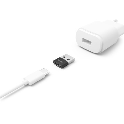 Hama Confezione da 3 adattatori USB - USB-A maschio - USB-C maschio - Velocit&agrave; fino a 480 Mbit/s - Colore nero