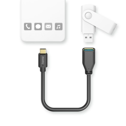 Hama 00201605 cavo USB USB 3.2 Gen 1 (3.1 Gen 1) 0,15 m USB C USB A 5 Gbit/s Nero