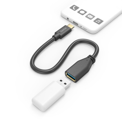 Hama 00201605 cavo USB USB 3.2 Gen 1 (3.1 Gen 1) 0,15 m USB C USB A 5 Gbit/s Nero