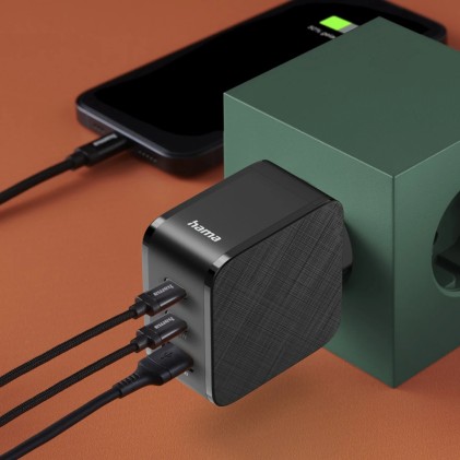 Hama 00201961 Caricabatterie per dispositivi mobili Auricolare, Computer portatile, Power bank, Smartphone, Tablet Nero AC Ricarica rapida Interno