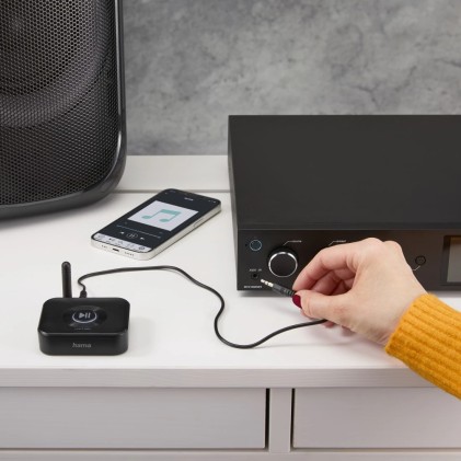 Adattatore audio Bluetooth Hama Link It Solo - USB-C - Portata 50 m - Jack femmina da 3,5 mm - Nero