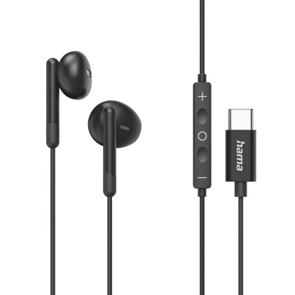 Hama Classy Auricolare Cablato In-ear Musica e Chiamate USB tipo-C Nero