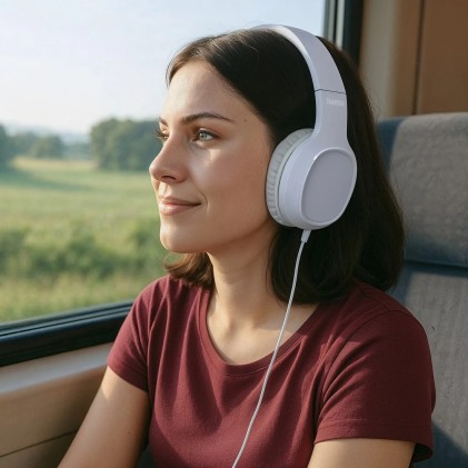 Hama Fun C Auricolare Cablato A Padiglione Musica e Chiamate USB tipo-C Bianco