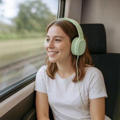 Hama Fun C Auricolare Cablato A Padiglione Musica e Chiamate USB tipo-C Verde