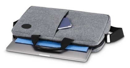 Hama Genua Maletin para Portatiles hasta 15.6" - Poliester - Bandolera Ajustable - Bolsillo Frontal - 42.5x5x31cm - Color Gris