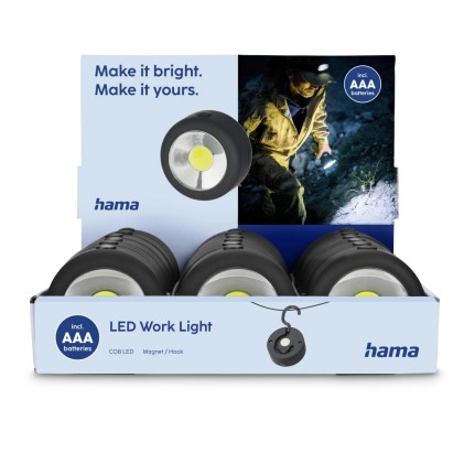 Hama W140 Nero Torcia elettrica con supporto magnetico COB LED