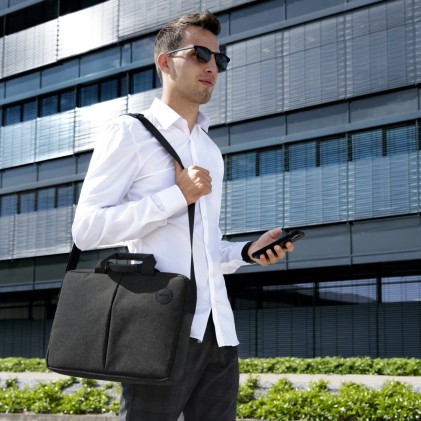 Hama Genua Maletin para Portatiles hasta 15.6" - Poliester - Bandolera Ajustable - Bolsillo Frontal - 42.5x5x31cm - Color Negro