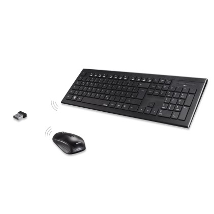 Hama 69182664 tastiera Mouse incluso Casa RF Wireless QWERTY Spagnolo Nero