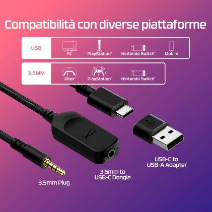HyperX Cloud III &ndash; Cuffie da gaming (nero-rosso)