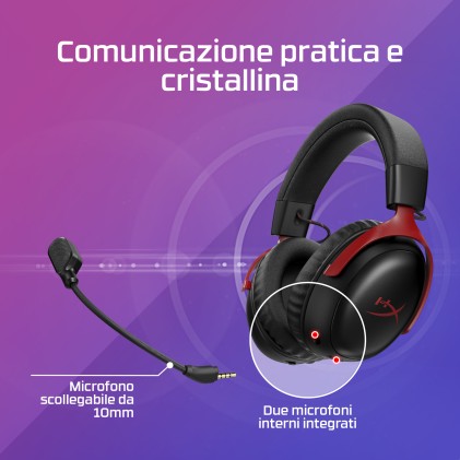 HyperX Cloud III S Wireless &ndash; Gaming Headset (Nero-Rosso)