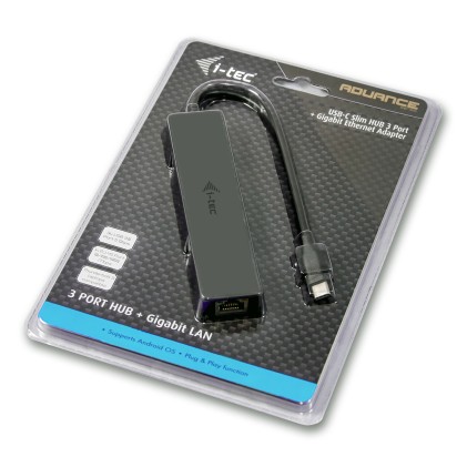 I-Tec Usb-C Slim Passive Hub 3 Port + Gigabit Ethernet Adapter