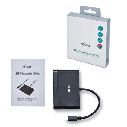 I-TEC USB-C HDMI and USB Adapter with Power Delivery, 1xHDMI 4K, 2xUSB 3.0 Port, 1xUSB-C Power Delivery/Dataport compatible with TB3