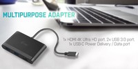 I-TEC USB-C HDMI and USB Adapter with Power Delivery, 1xHDMI 4K, 2xUSB 3.0 Port, 1xUSB-C Power Delivery/Dataport compatible with TB3