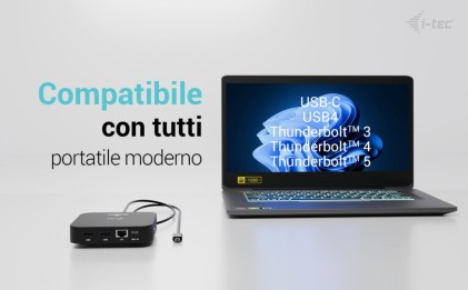 I-Tec Docking Station Usb-C Dual Hdmi Con Power Delivery 100 W Piu Caricatore 100W