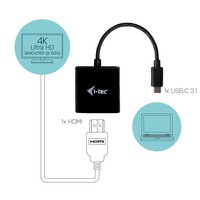 I-TEC USB C to HDMI Adapter 1x HDMI 4K 60Hz Ultra HD compatible with Thunderbolt 3