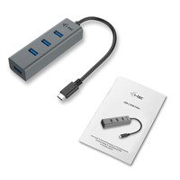 I-TEC USB C Metal HUB 4 Port without power adapter ideal for Notebook Tablet PC supports Win Mac OS compatible with Thunderbolt 3