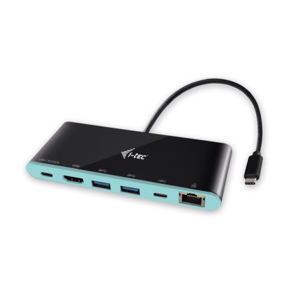 I-TEC USB C 4K Travel Docking Station Power Delivery 1x HDMI 1x GLAN 2x USB 3.0 1x USB Type-C 1x USB C compatible withTB3