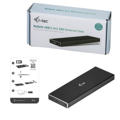 I-Tec Box Esterno Ssd M2 Sata Usb-C Metal Black
