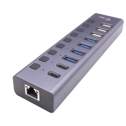 I-Te Usb-A/Usb-C Charging Hub 9Porte Con Lan E Power Adapter 60 W