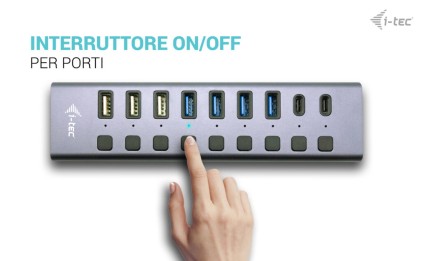 I-Te Usb-A/Usb-C Charging Hub 9Porte Con Lan E Power Adapter 60 W