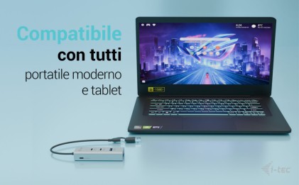 I-Tec Hub Ricarica Universale, Metallo, 2X Usb-C, 2X Usb-A Port, Pd 85W