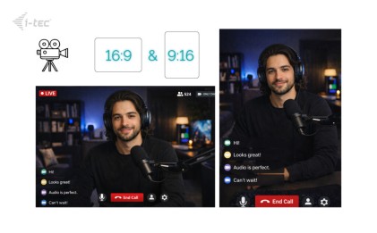 I-Tec Solomon 700 Stream 4K Webcam With Ring  Light