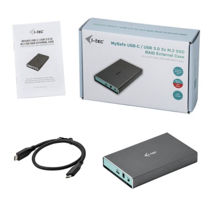 I-Tec Box Esterno 2.5 2X Ssd M2 Sata With Raid Usb-C/A 10Gbps