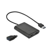 I-TEC USB 3.0 HDMI 2x HDMI 4K Ultra HD 4096x2160/60Hz Display Adapter mit DisplayLink Chip 6950 fuer MacOS Windows Android