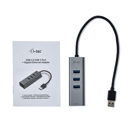 I-Tec Hub Usb 3.0 3 Porte + Adattatore Gigabit Ethernet