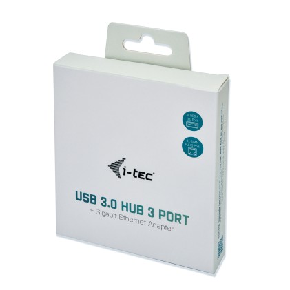I-Tec Hub Usb 3.0 3 Porte + Adattatore Gigabit Ethernet