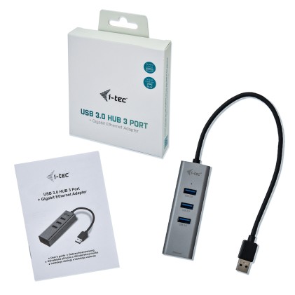 I-Tec Hub Usb 3.0 3 Porte + Adattatore Gigabit Ethernet