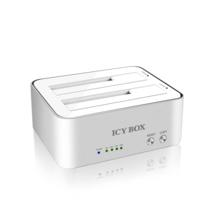ICYBOX IB-120CL-U3 Docking station for 2x2,5 and 2x3,5 HDD case SATA, USB 3.0, JBOD, White