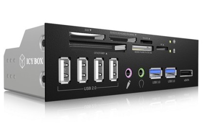 ICYBOX IB-863a-B IcyBox Card Reader with multiport panel, USB 3.0, 1x eSATA interface