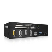 ICYBOX IB-867-B IcyBox 5.25 Card Reader With Multiport Panel, 60 Card Types, USB 3.0, eSATA