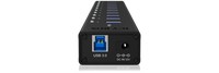 ICYBOX IB-AC6110 IcyBox 10 x Port USB 3.0 Hub with USB charge port, Black