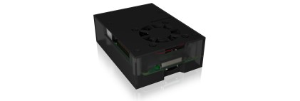 ICYBOX Case for Raspberry Pi 4 acrylic top/bottom/frame Anthr./black