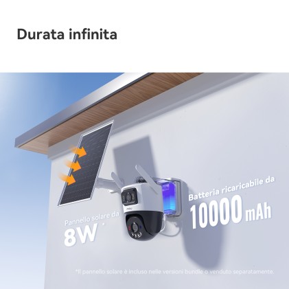 Camera 5Mp+5Mp Ptz Sir&Faro 4G Kit Wifi/Ir25/Ip66/Pansolare/Sim/Sd128
